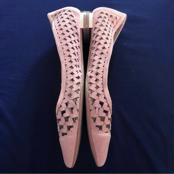 Nine West Ashling Leather Heart Cut-Out Flats Color Pink Size 8.5M - Picture 4 of 7